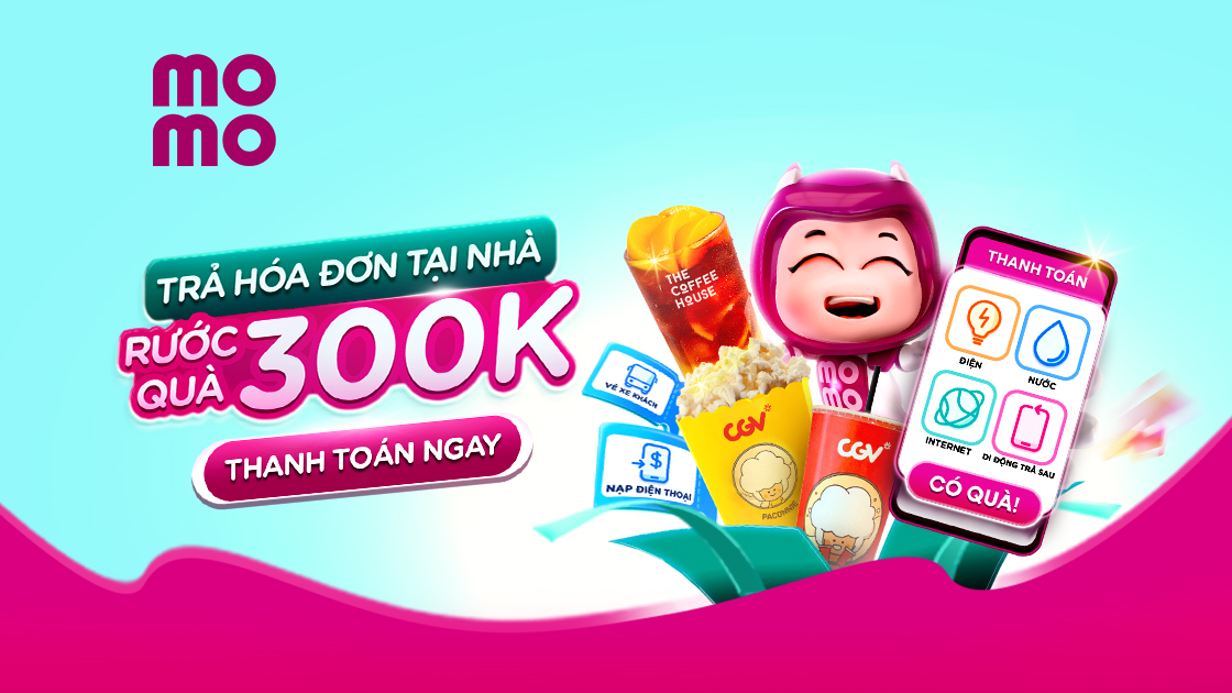 THANH TOÁN HÓA ĐƠN TIỀN NƯỚC QUA MOMO, ĐÓN GÓI QUÀ KHỦNG 300K