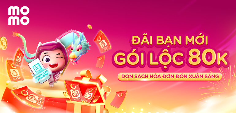 Tiễn gọn hóa đơn, đón xuân phơi phới cùng gói quà tổng 80.000Đ từ MoMo tặng bạn mới
